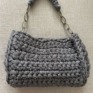 Gray Woven Handbag